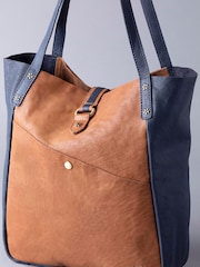 Lakeland Leather Navy/Cognac Hartsop Leather Tote Bag - Image 2 of 7