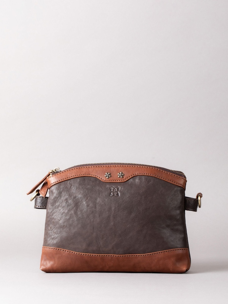 Castanho - Bolsa transversal Hartsop com zíper Lakeland Leather - Imagem 1 de 14