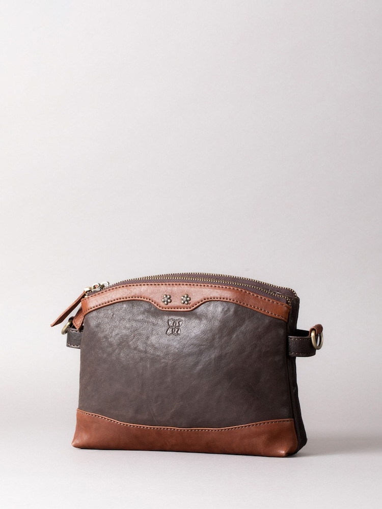 Castanho - Bolsa transversal Hartsop com zíper Lakeland Leather - Imagem 2 de 14