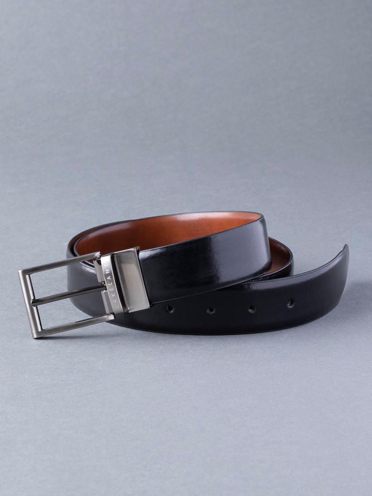 Lakeland Leather Tan/Black Caldew Double Sided Belt - Image 1 of 2