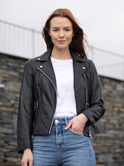 Lakeland Leather Black Thirlmere Leather Biker Jacket - Image 2 of 9