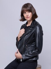 Lakeland Leather Black Thirlmere Leather Biker Jacket - Image 3 of 9