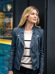 Lakeland Leather Navy Toni Leather Biker Jacket - Image 1 of 15