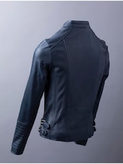 Lakeland Leather Navy Toni Leather Biker Jacket - Image 11 of 15