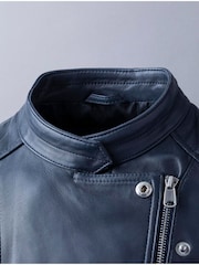 Lakeland Leather Navy Toni Leather Biker Jacket - Image 12 of 15