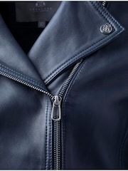 Lakeland Leather Navy Toni Leather Biker Jacket - Image 13 of 15