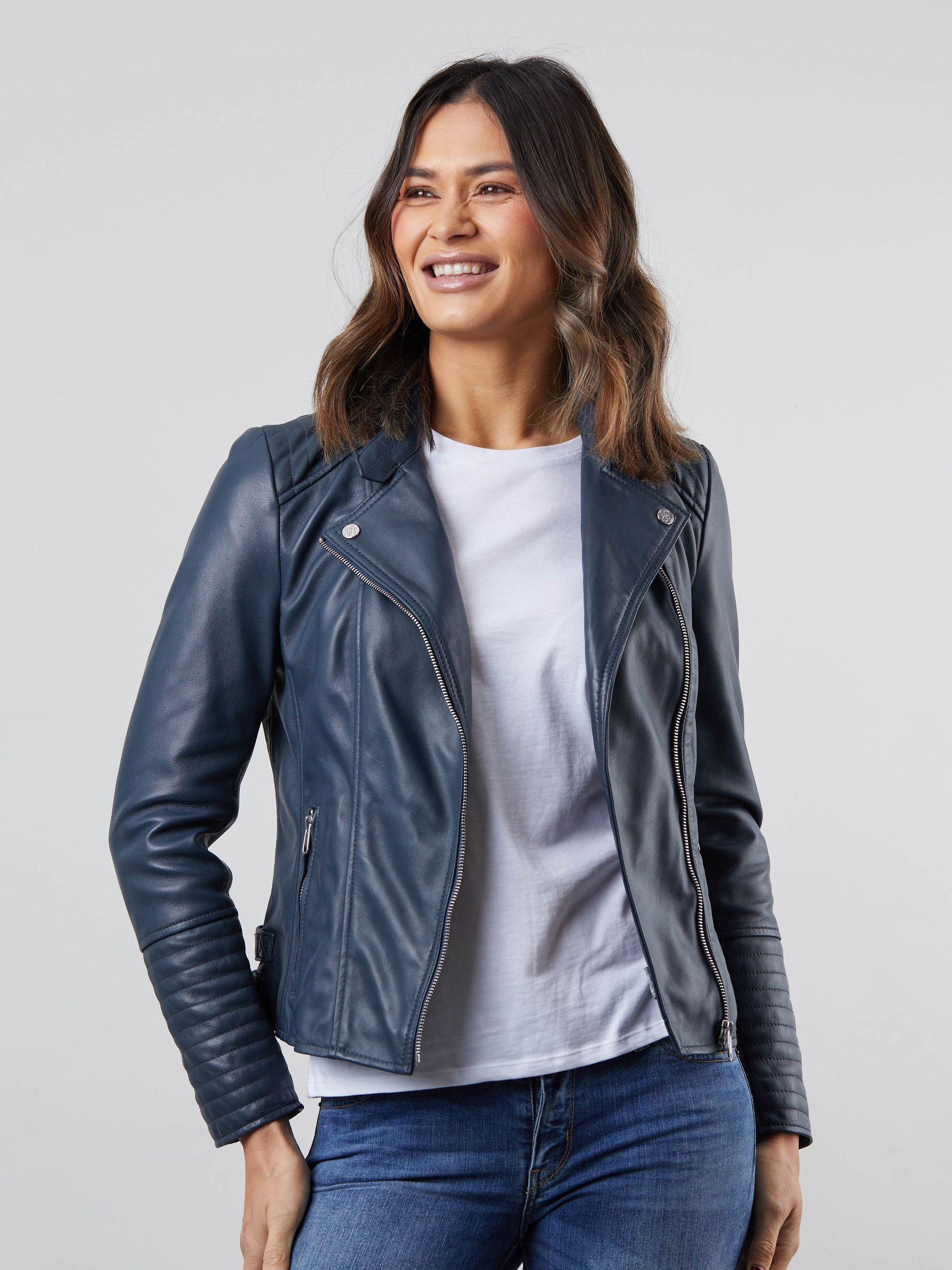 Buy Lakeland Leather Navy Toni Leather Biker Jacket from Next USA