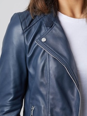 Lakeland Leather Navy Toni Leather Biker Jacket - Image 7 of 15