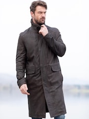 Lakeland Leather Brown Kirkland Long Leather Coat - Image 1 of 4