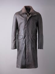 Lakeland Leather Brown Kirkland Long Leather Coat - Image 4 of 4