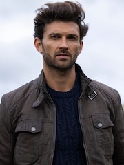 Lakeland Leather Brown Wansfell Leather Biker Jacket - Image 4 of 16