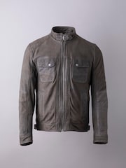 Lakeland Leather Brown Wansfell Leather Biker Jacket - Image 8 of 16