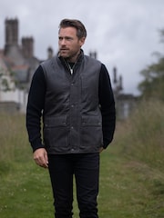 Lakeland Clothing Giles Leather Dark Brown Gilet - Image 1 of 7
