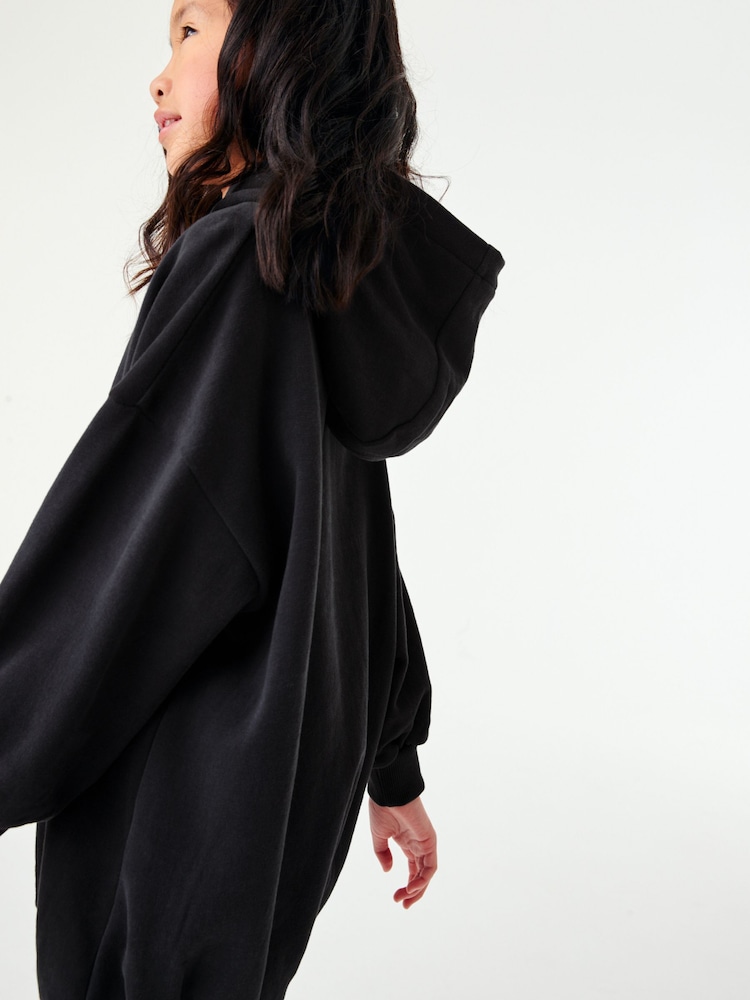 Black Longline Hoodie (3-16yrs) - Image 4 of 6