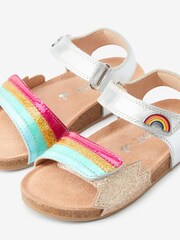 Silver Rainbow Leather Standard Fit (F) Adjustable Strap Corkbed Sandals - Image 4 of 6
