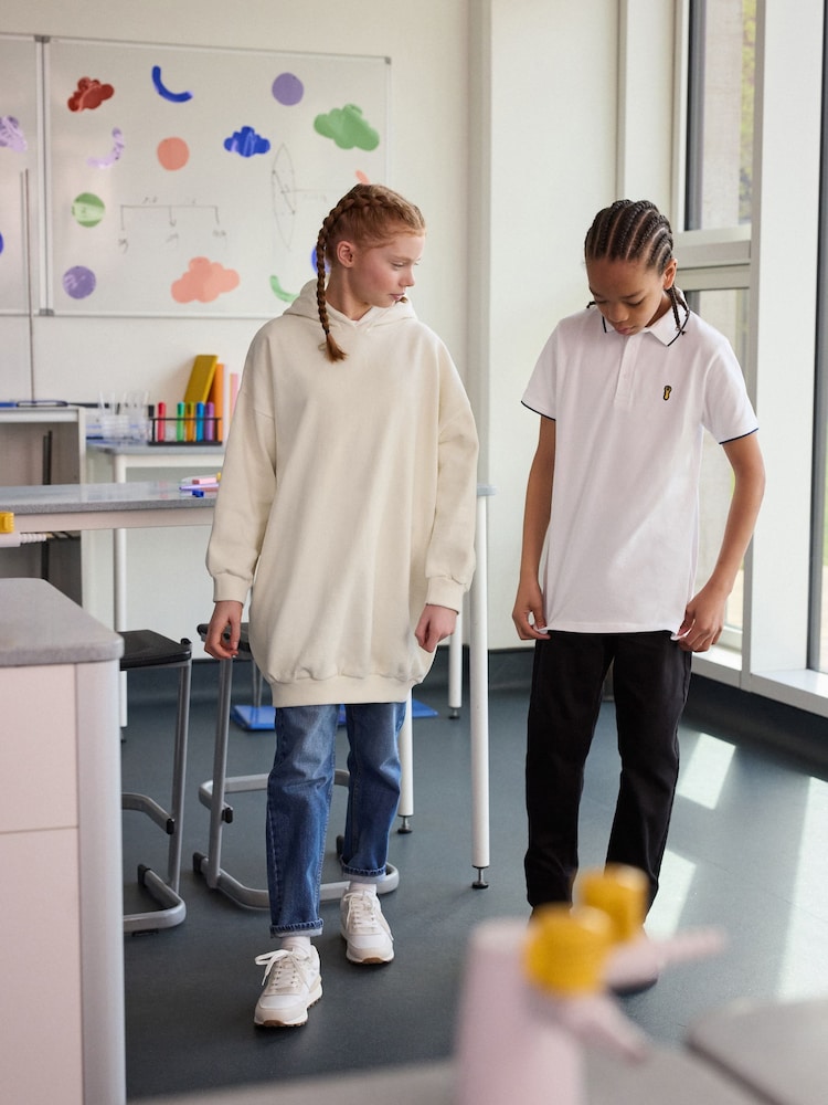 Ecru Cream Longline Hoodie (3-16yrs) - Image 2 of 7