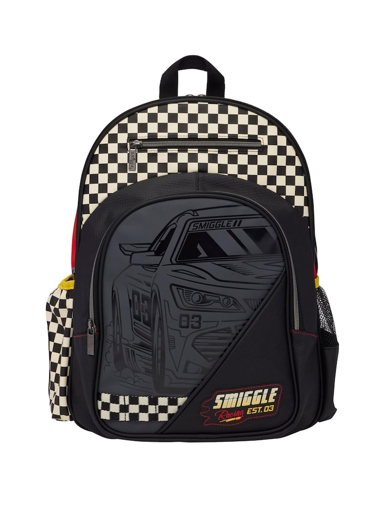 Smiggle Black Pit Stop Zone Backpack - Image 1 of 3 Smiggle Black Pit Stop Zone Backpack - Image 1 of 3