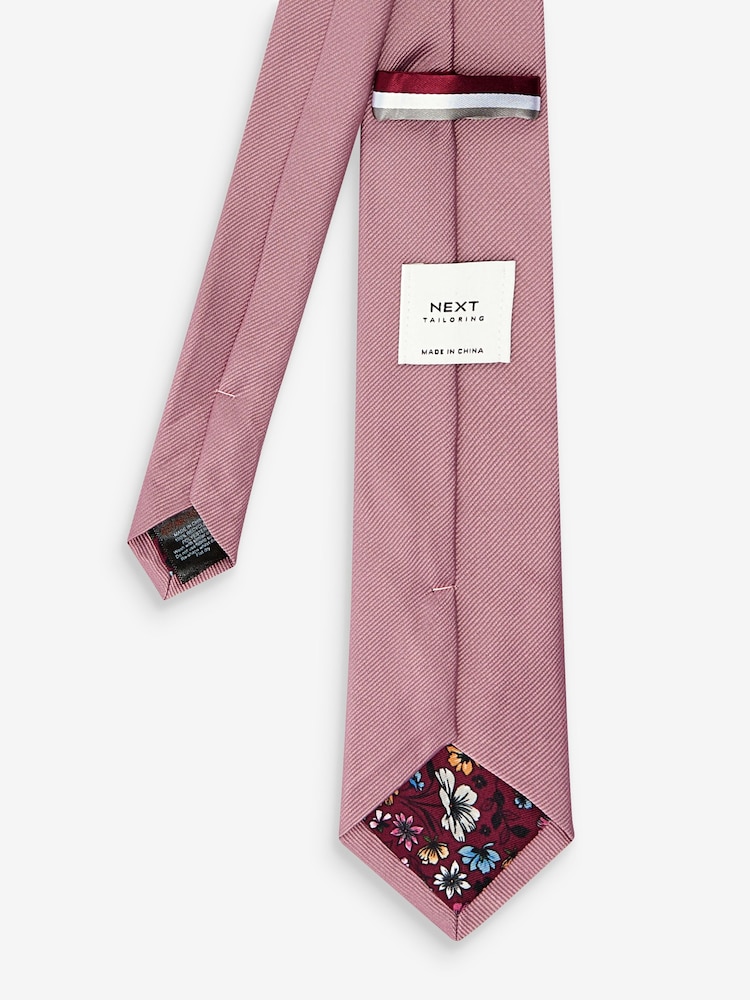 Dusky Pink Slim Twill Tie - Image 3 of 3