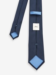 Navy Blue Twill Ties With Tie Clip 2 Pack - Image 7 of 7