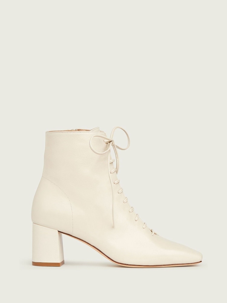 LK Bennett White Open Lace-Up Arabella Boots - Image 1 of 4