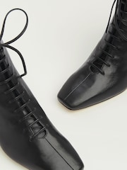 LK Bennett Black Open Lace-Up Arabella Boots - Image 3 of 4