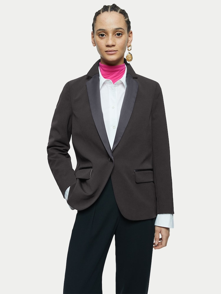 Jigsaw Black Paris Brook Shortline Blazer - Image 1 of 4