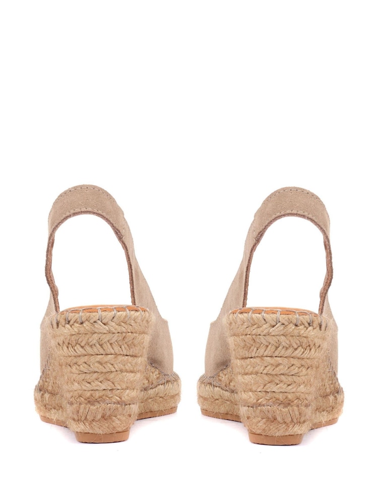 Jones Bootmaker Ladies Natural Rosanna Slingback Wedges - Image 4 of 6