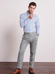 Grey Fashion Pleat Fit Relaxed Trousers - Image 2 of 7