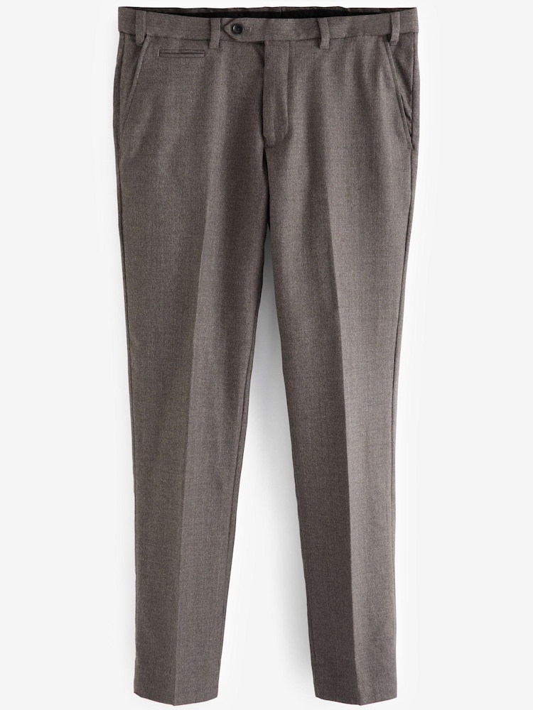 Marron taupe - mince - Pantalons Signature en 100 % laine avec ceinture Motion Flex - Image 5 of 7