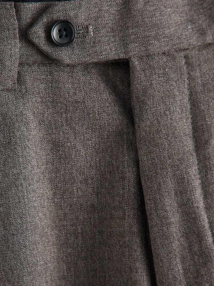 Marron taupe - mince - Pantalons Signature en 100 % laine avec ceinture Motion Flex - Image 6 of 7