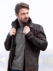 Lakeland Leather Brown Skelwith Leather Coat Jacket - Image 3 of 4