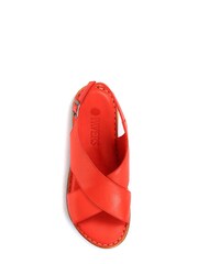 Pavers Red Leather Slingback Sandals - Image 5 of 5