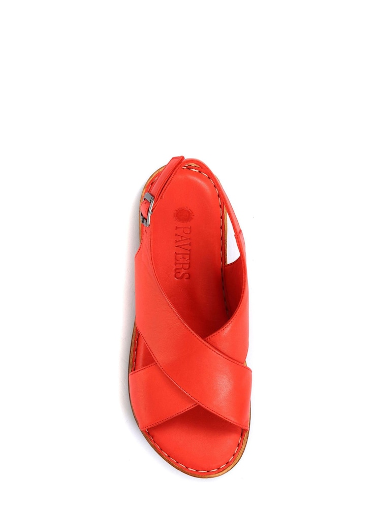 Pavers Red Leather Slingback Sandals - Image 5 of 5