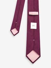 Burgundy Red Twill Ties With Tie Clip 2 Pack - Image 6 of 7