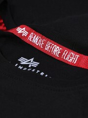 Alpha Industries Foil Print 100% Cotton Black T-Shirt - Image 6 of 7