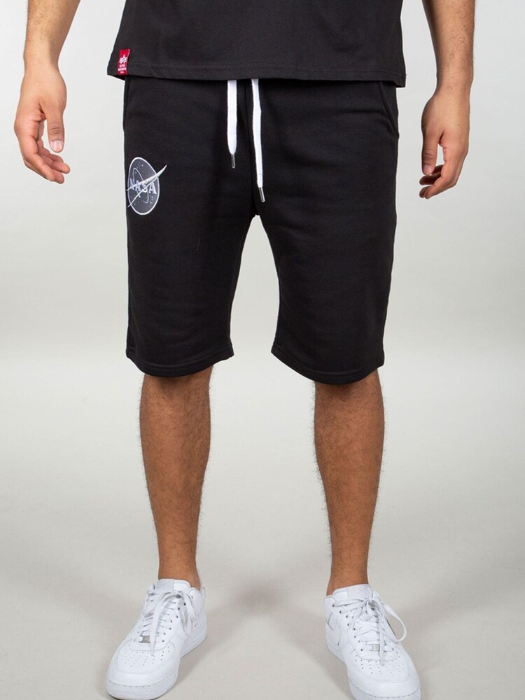 Alpha Industries 100% Cotton NASA Basic Sweat Black Shorts - Image 1 of 7