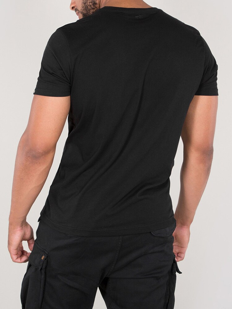 Alpha Industries Small Logo Basic 100% Cotton Black T-Shirt - Image 2 of 5 Alpha Industries Small Logo Basic 100% Cotton Black T-Shirt - Image 2 of 5