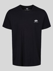 Alpha Industries Small Logo Basic 100% Cotton Black T-Shirt - Image 3 of 5
