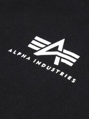 Alpha Industries Small Logo Basic 100% Cotton Black T-Shirt - Image 5 of 5