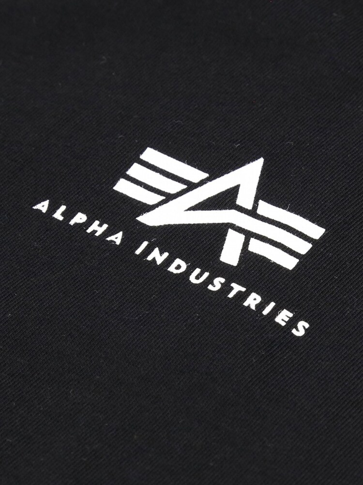 Alpha Industries Small Logo Basic 100% Cotton Black T-Shirt - Image 5 of 5