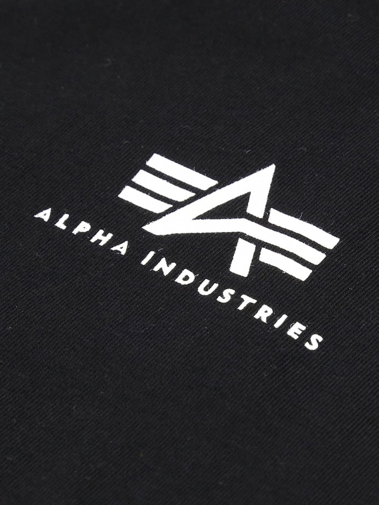 Alpha Industries Small Logo Basic 100% Cotton Black T-Shirt - Image 5 of 5 Alpha Industries Small Logo Basic 100% Cotton Black T-Shirt - Image 5 of 5