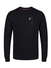 Luke 1977 Black Paris 2 Crew Neck 100% Cotton Sweater - Image 5 of 6