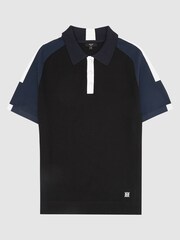 Reiss Blue Reiss Elm Performance Stretch Polo Shirt - Image 2 of 6