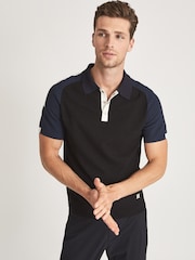 Reiss Blue Reiss Elm Performance Stretch Polo Shirt - Image 3 of 6