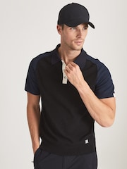 Reiss Blue Reiss Elm Performance Stretch Polo Shirt - Image 4 of 6