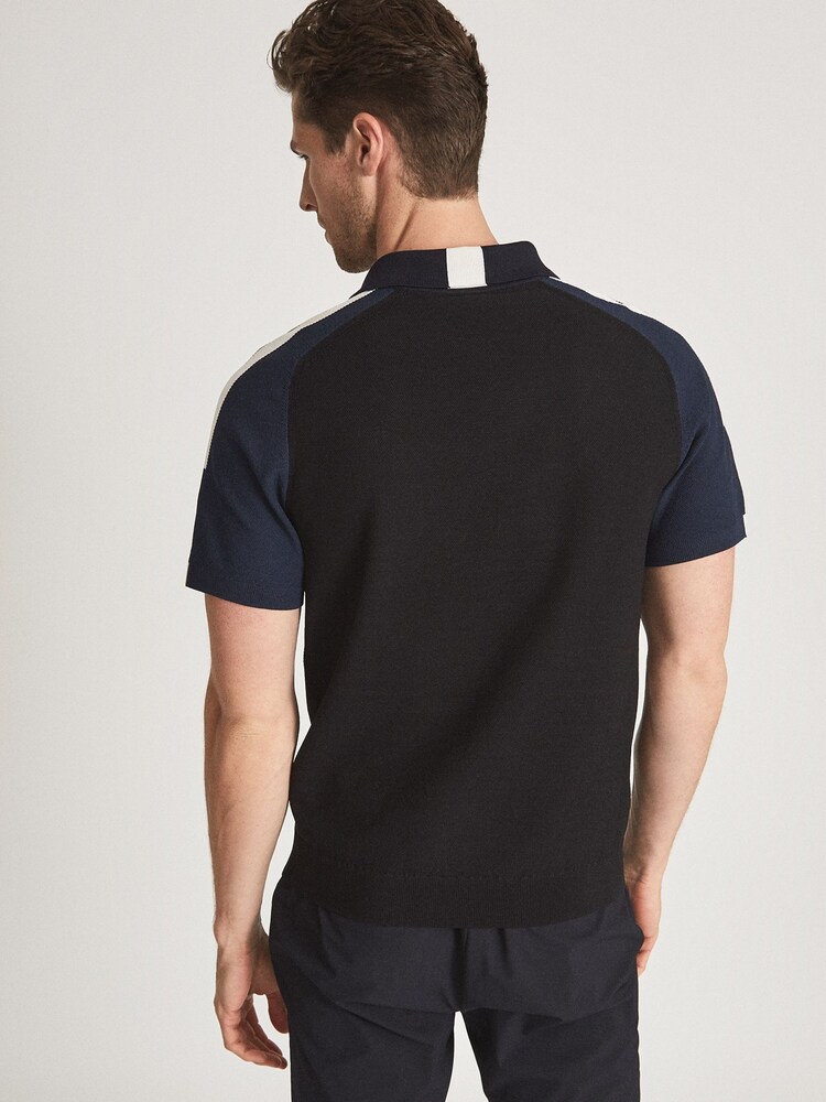 Reiss Blue Reiss Elm Performance Stretch Polo Shirt - Image 6 of 6