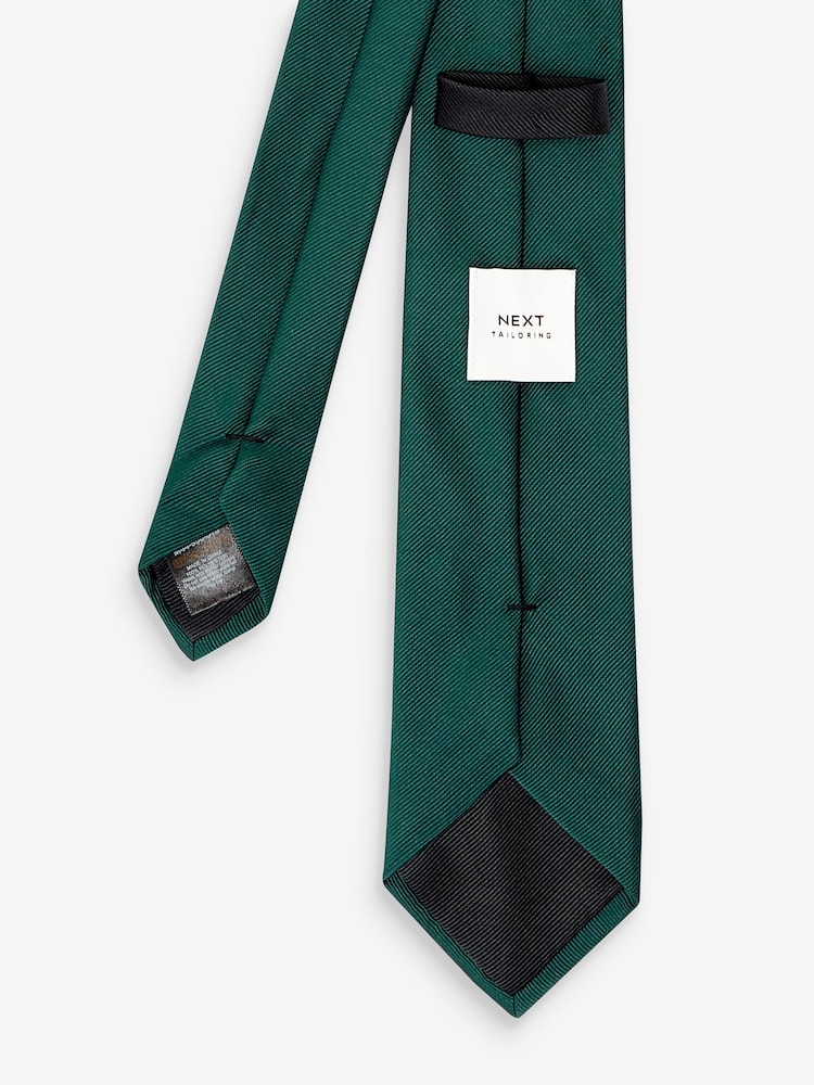 Black/Forest Green Twill Ties With Tie Clip 2 Pack - Image 5 of 5 Black/Forest Green Twill Ties With Tie Clip 2 Pack - Image 5 of 5