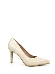 Lunar Natural Yolanda Croc Print Court Shoes - Image 1 of 4