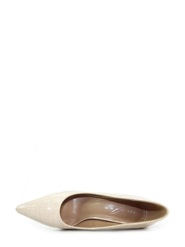 Lunar Natural Yolanda Croc Print Court Shoes - Image 4 of 4