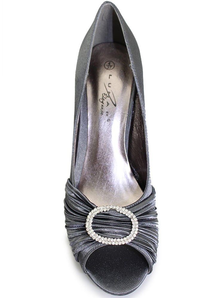 Lunar Grey Sienna Diamanté Court Shoes - Image 3 of 3